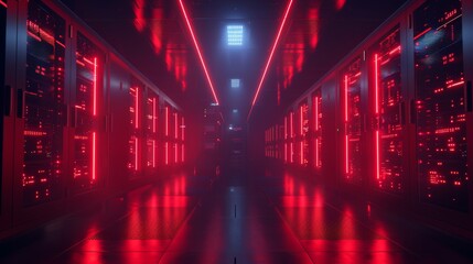 Leinwandbilder - This is a 3D rendering of a CPU data center.