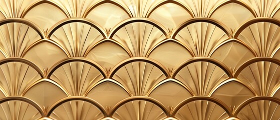 Aufkleber - An exquisitely delicate side of traditional woodwork style-rooms is created by Japanese Gold background and pattern. Geometric patterns.