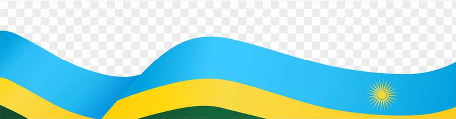 Wall Mural - Rwanda flag wave isolated on png or transparent background vector illustration.