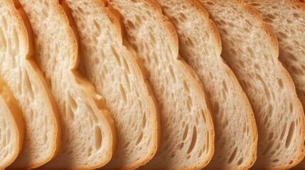 Wall Mural - Background texture pattern of slices of bread. Close-up.