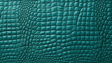 Fototapeta  - Turquoise green texture of crocodile leather background