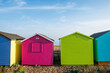 Colourful beach huts on the beach