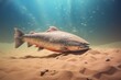 Vivid Salmon underwater nature. Ocean animal. Generate Ai