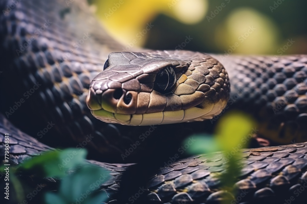 Colorful snake python cobra viper forest hiding waiting for prey ...