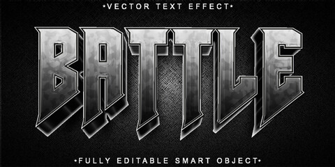 Poster - Silver War Battle Vector Fully Editable Smart Object Text Effect