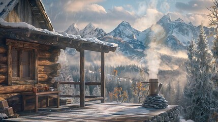 Wall Mural - house in the mountains