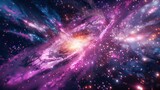 Fototapeta Most - galaxy purple planet explosion most attractive fluorescent
