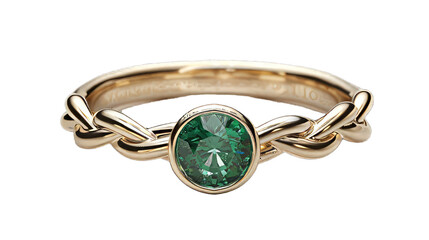 Wall Mural - ring with green emerald