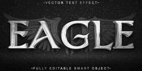 Poster - Silver Eagle Vector Fully Editable Smart Object Text Effect