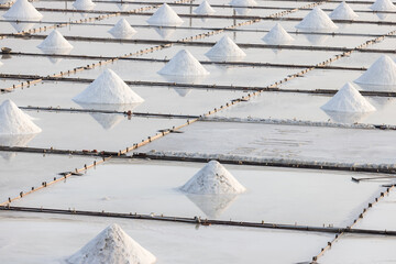 Wall Mural - Jingzaijiao Tile paved Salt Fields in Tainan of Taiwan