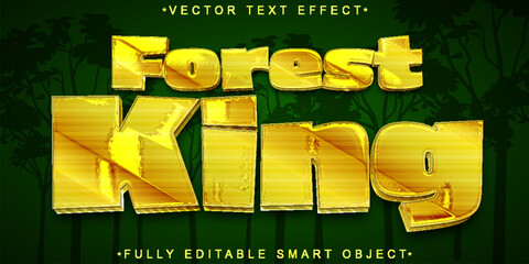 Poster - Cartoon Forest King Golden Vector Fully Editable Smart Object Text Effect
