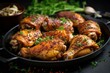 Flavorful Seasoned juicy chicken. Food meat. Generate Ai
