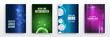 Set of high-tech covers for marketing. Modern technology design for posters. Futuristic background for flyer, brochure. Scientific cover template for presentation, banner.