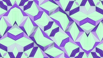 Aufkleber - Digital seamless loop animation of intricate geometric shapes. 3d rendering 4K