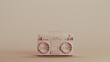 © paul - Boombox stereo audio entertainment neutral backgrounds soft tones beige brown pottery background 3d illustration render digital rendering