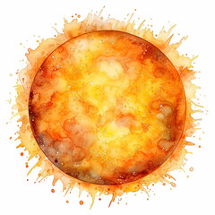 Wall Mural - watercolor Sun clipart, Generative Ai