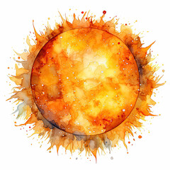 Wall Mural - watercolor Sun clipart, Generative Ai