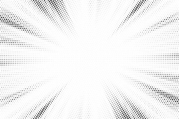 Fototapete - Halftone gradient sun rays pattern. abstract halftone vector dots background. monochrome dots pattern. pop art, comic small dots. star rays halftone poster. shine, explosion. sunrise rays background.