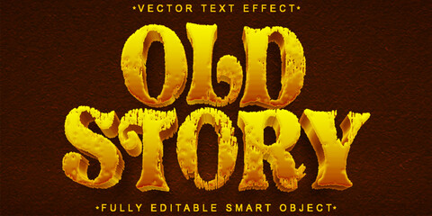 Poster - Wooden Old Story Vector Fully Editable Smart Object Text Effect