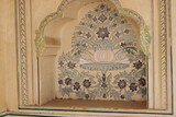 Fototapeta Desenie - The Sattais Katcheri Hall within Amber Fort near Jaipur, Rajasthan, India, stands as a significant tourist attraction in the Jaipur region