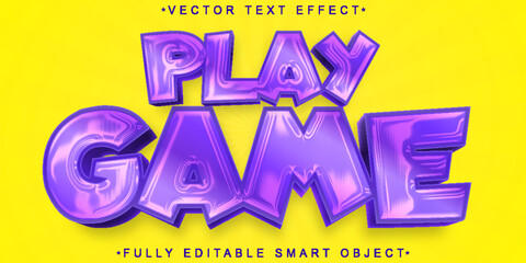 Aufkleber - Cartoon Purple Play Game Vector Fully Editable Smart Object Text Effect
