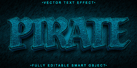Poster - Blue Pirate Vector Fully Editable Smart Object Text Effect