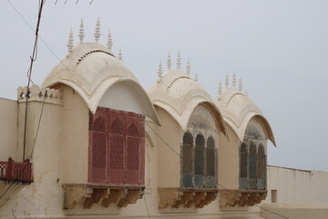 Ornately decorated balcony at Jaisalmer Fort in Rajasthan, India