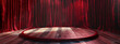 Elegant Red Velvet Curtains on Empty Stage Background