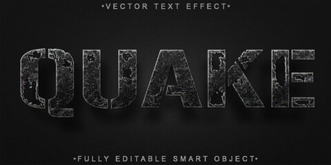 Poster - Worn Quake Vector Fully Editable Smart Object Text Effect