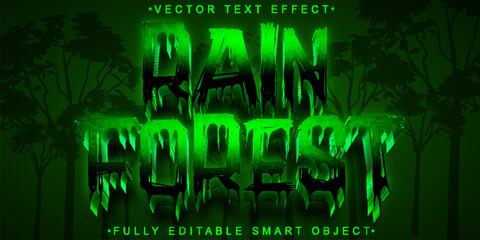 Wall Mural - Green Rainforest Vector Fully Editable Smart Object Text Effect