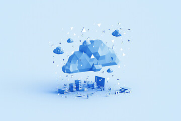 Wall Mural - Cloud data sharing concept