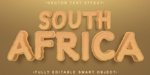 Poster - Brown Cartoon South Africa Vector Fully Editable Smart Object Text Effect