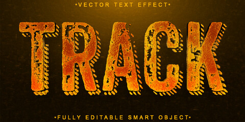 Poster - Orange Worn Track Vector Fully Editable Smart Object Text Effect