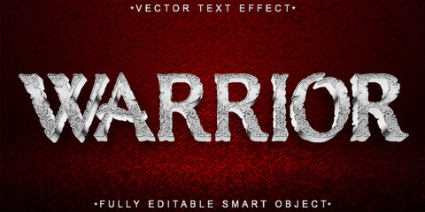 Poster - Silver Warrior Vector Fully Editable Smart Object Text Effect