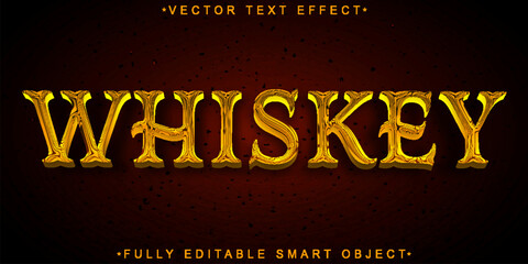 Poster - Alcohol Historical Whiskey Vector Fully Editable Smart Object Text Effect