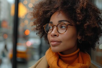 Poster - confident beautiful perfect skin afro businesswoman 