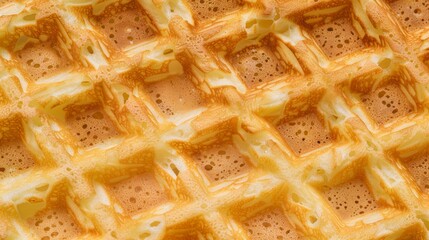 Wall Mural - Crispy waffle texture close-up background 