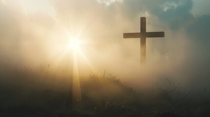 Wall Mural - The Cross at Sunrise