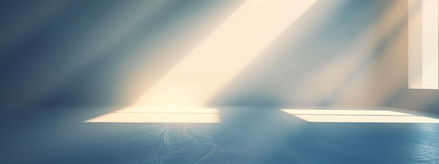Poster - A bright, sunlit background with a long shadow cast by an unseen object, creating a blank space beneath it.