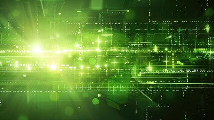 Aufkleber - Green bright glowing digital technology high tech electronics background for scientific or showcase display purposes