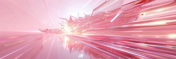 Poster - Pink bright glowing digital data science technology high tech electronics background for scientific or showcase display purposes