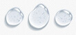 © ApoevArt - Collagen gel clear drops realistic vector illustration set. Cosmetic serum spots. Anti aging skincare product 3d objects on transparent background