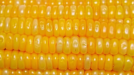 Wall Mural - Fresh corn on the cob close-up texture background 