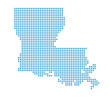 Map of Louisiana state from dots