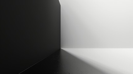 Poster - A black and white background with a gradient leading to a clean white space in the corner.