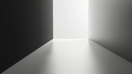 Poster - A black and white background with a gradient leading to a clean white space in the corner.