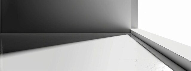 Poster - A black and white background with a gradient leading to a clean white space in the corner.