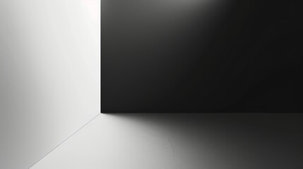 Poster - A black and white background with a gradient leading to a clean white space in the corner.