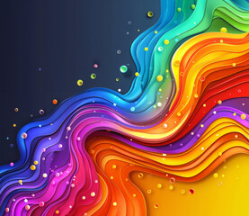 Fototapete - A vibrant rainbow colored background filled with shimmering bubbles creating a whimsical and magical atmosphere