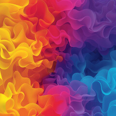 Aufkleber - A vibrant multicolored background swirls with billowing clouds of smoke, creating a dynamic and visually captivating scene